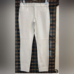 Banana Republic NWOT Sloan Mid Rise cream and gray/black Pinstripe Skinny Pants